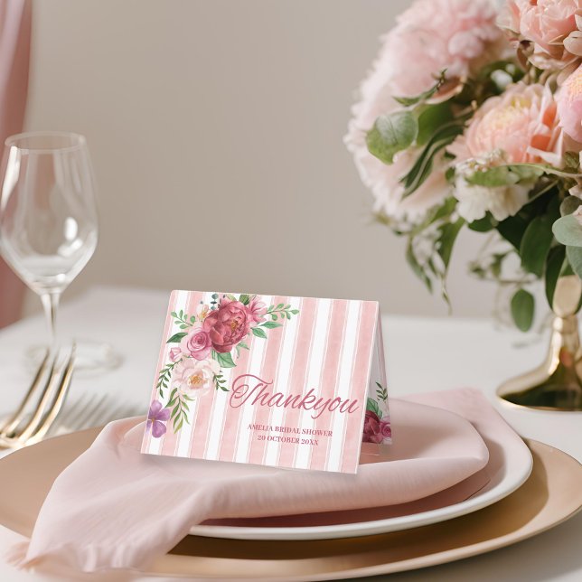 Tarjeta De Agradecimiento Pabellón de amor prometida lazo rosa despedida de  (Subido por el creador)