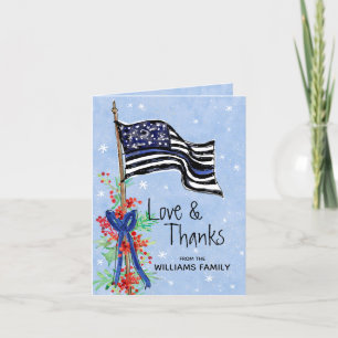 Tarjeta De Agradecimiento Pabellón delgado de la línea azul Holly Family Nav
