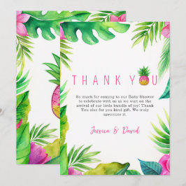 Tarjeta De Agradecimiento Pacificadores de la jungla de piña Chica rosa Baby