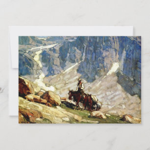 Tarjeta De Agradecimiento “Packin’ In” Arte Occidental de Edgar Payne