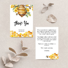 Tarjeta De Agradecimiento Padres abejas primavera abeja baby shower gracias