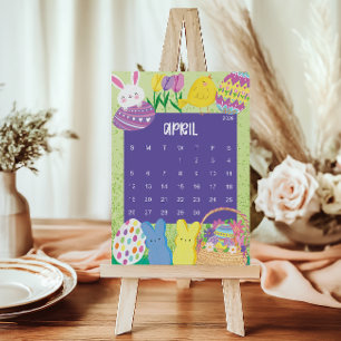 Tarjeta De Agradecimiento Página del calendario 2026 linda y colorida - abri