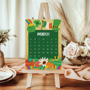 Tarjeta De Agradecimiento Página del calendario 2026 linda y colorida - marz