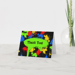 Tarjeta De Agradecimiento Paint Ball (Tarjeta de agradecimiento)