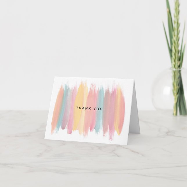 Tarjeta De Agradecimiento Paint Fiesta Bridal Shower Gracias (Anverso)