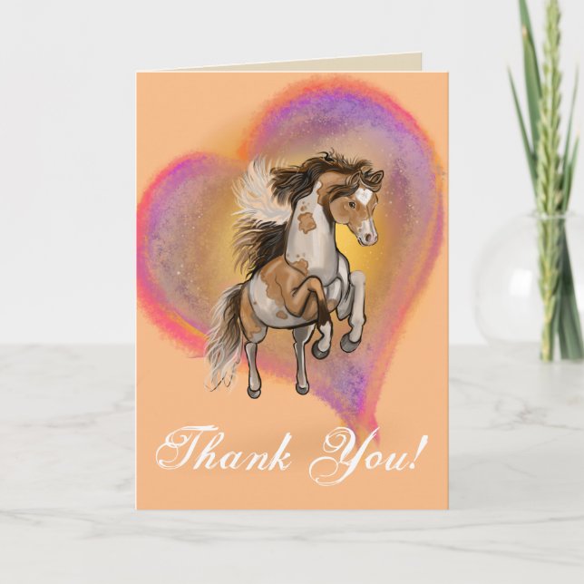 Tarjeta De Agradecimiento Paint Horse Love (Anverso)