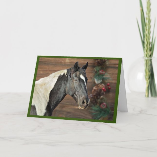 Tarjeta De Agradecimiento Paint Horse Merry Christmas Card (Anverso)