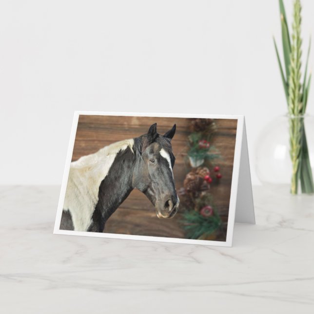 Tarjeta De Agradecimiento Paint Horse Merry Christmas Card (Anverso)