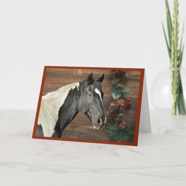 Tarjeta De Agradecimiento Paint Horse Merry Christmas Card (Anverso)