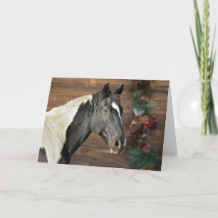 Tarjeta De Agradecimiento Paint Horse Navidad Card