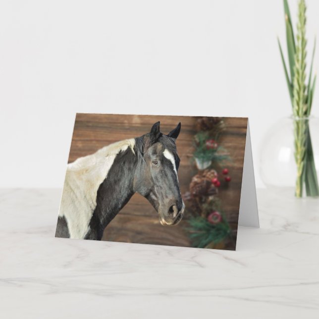 Tarjeta De Agradecimiento Paint Horse Navidad Card (Anverso)