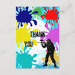 Tarjeta De Agradecimiento Paintball "le agradece "
