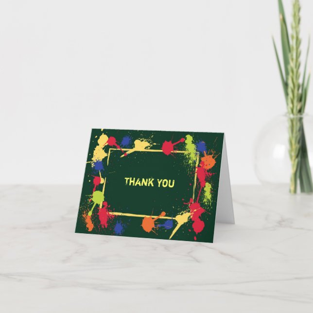 Tarjeta De Agradecimiento Paintball le agradece cardar (Anverso)