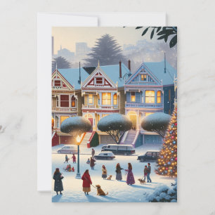 Tarjeta De Agradecimiento Painted Ladies Navidad Mágica San Francisco