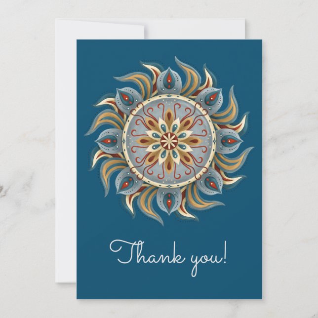 Tarjeta De Agradecimiento Painterly Mandala (Anverso)