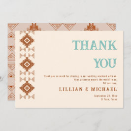 Tarjeta De Agradecimiento País Cowboy Boda de Terracotta Desierto Occidental