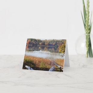 Tarjeta De Agradecimiento País del lago en otoño, en blanco dentro
