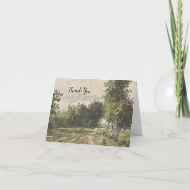 Tarjeta De Agradecimiento Paisaje acuarela del sendero - Troyón constante (Anverso)