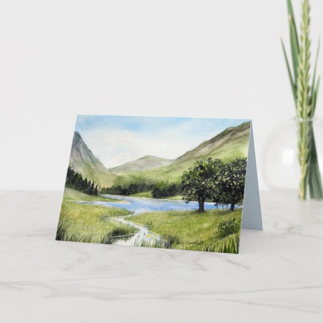 Tarjeta De Agradecimiento Paisaje acuático Lago Buttermere Cumbria (Anverso)