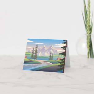 Tarjeta De Agradecimiento Paisaje de la aldea
