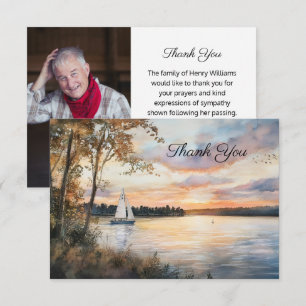 Tarjeta De Agradecimiento Paisaje de lago Funeral Foto Memorial Agradecimien