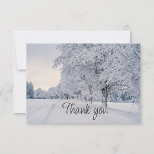 Tarjeta De Agradecimiento Paisaje de nieve invernal árboles helados Gracias