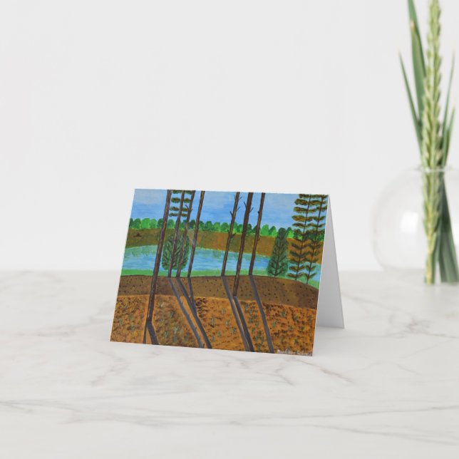 Tarjeta De Agradecimiento Paisaje de verano (Anverso)
