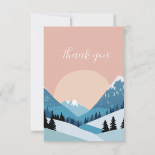 Tarjeta De Agradecimiento Paisaje del bosque de pinos de montaña rocosa