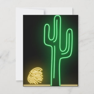 Tarjeta De Agradecimiento Paisaje del desierto Rótulo Neon