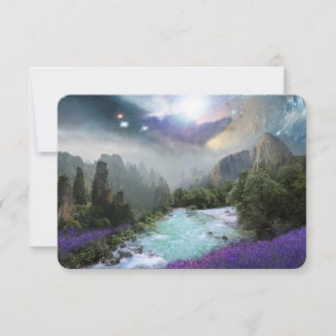 Tarjeta De Agradecimiento Paisaje Escénico de Fantasía de la Naturaleza Grac