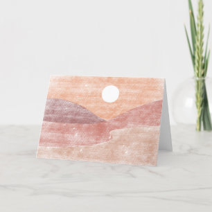 Tarjeta De Agradecimiento Paisaje plano de mano en blanco