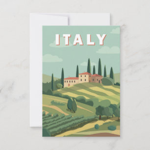 Tarjeta De Agradecimiento Paisaje romántico de Italia