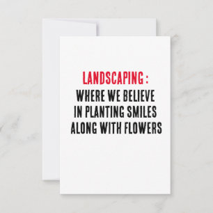 Tarjeta De Agradecimiento Paisajismo donde creemos en plantar sonrisas al