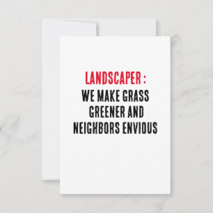 Tarjeta De Agradecimiento Paisajista Hacemos más verde el césped y los vecin
