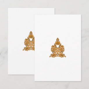 Tarjeta De Agradecimiento Paisley Floral Art ・ Naranja Boho Decoración