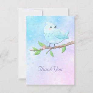 Tarjeta de agradecimiento Pájaro Azul