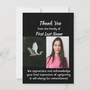 Tarjeta De Agradecimiento Pájaro de la garza blanca personalizado conmemorat