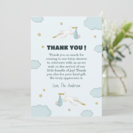 Tarjeta De Agradecimiento Pájaro Llevando Niño Adorable Es Un Niño