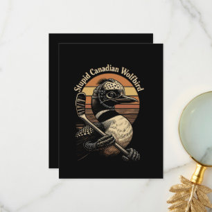 Tarjeta De Agradecimiento Pájaro Lobo Canadiense Estúpido