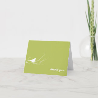 Tarjeta De Agradecimiento Pájaro verde en rama moderna carta de agradecimien