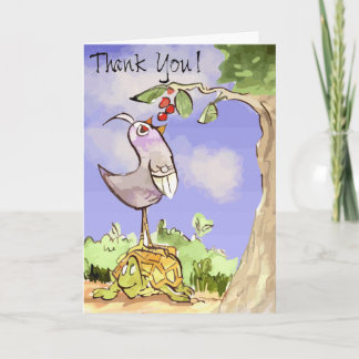 Tarjeta De Agradecimiento Pájaro y tortuga agradecidos PAL