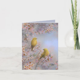 Tarjeta De Agradecimiento Pájaros Cantores de Primavera