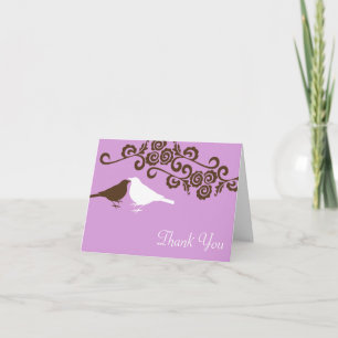Tarjeta De Agradecimiento Pájaros de amor foto personalizada boda agradecimi