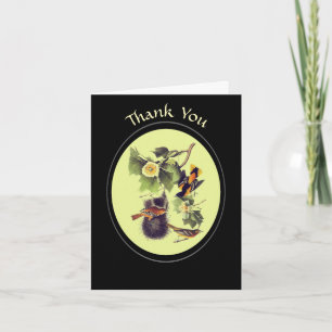 Tarjeta De Agradecimiento Pájaros de Audubon Orioles Personalizados
