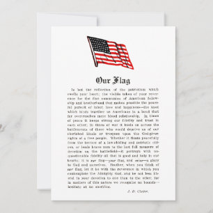 Tarjeta De Agradecimiento Palabras de nuestro patriotismo bandera estadounid