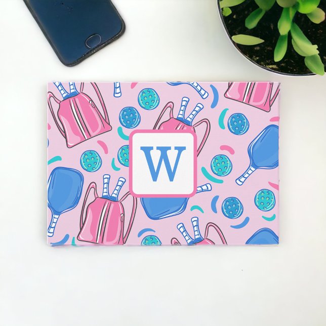 Tarjeta De Agradecimiento Palas y bolas de peletería Pink Preppy Inicial (Subido por el creador)