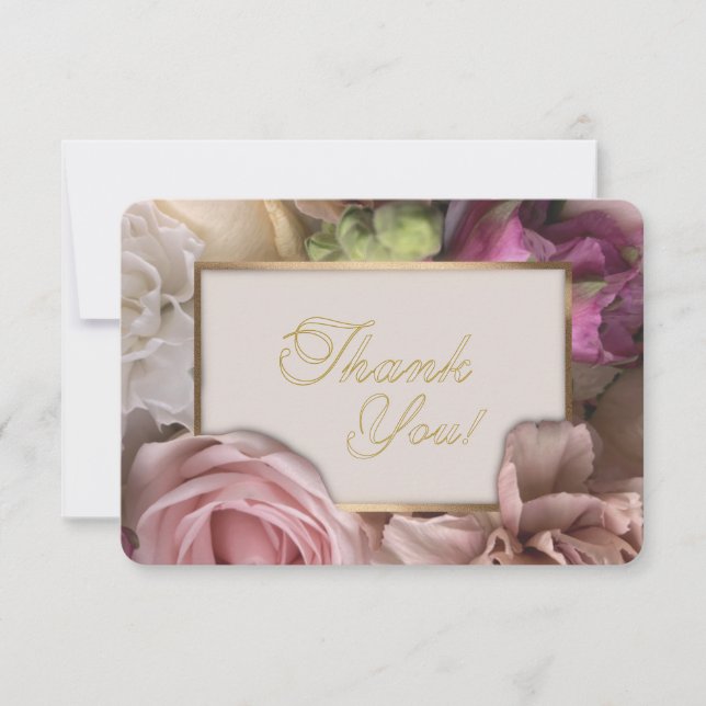 Tarjeta De Agradecimiento Pale Pink Rose Thank You Card (Anverso)