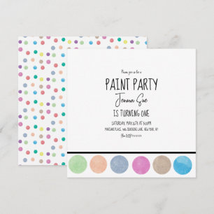 Tarjeta De Agradecimiento Paleta de Acuarela de Fiesta de Cumpleaños de Arte