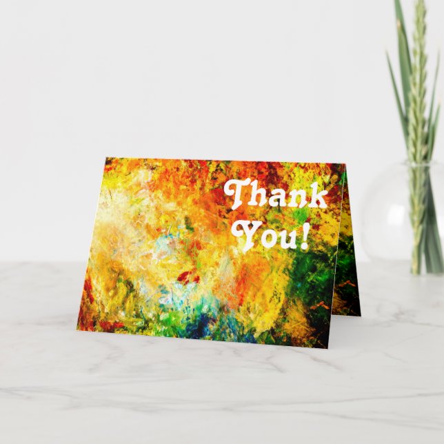 Tarjeta De Agradecimiento Paleta de artista colorida (Anverso)