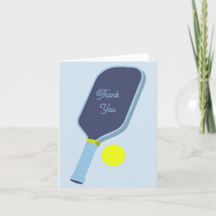 Tarjeta De Agradecimiento Paleta y Pelota de Pickleball Azul